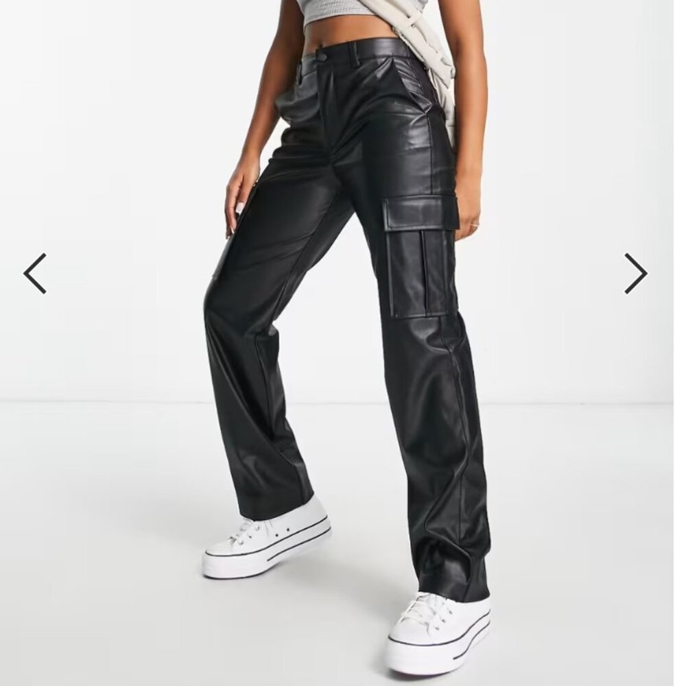 NWOT ASOS Vegan Leather Cargo Pants